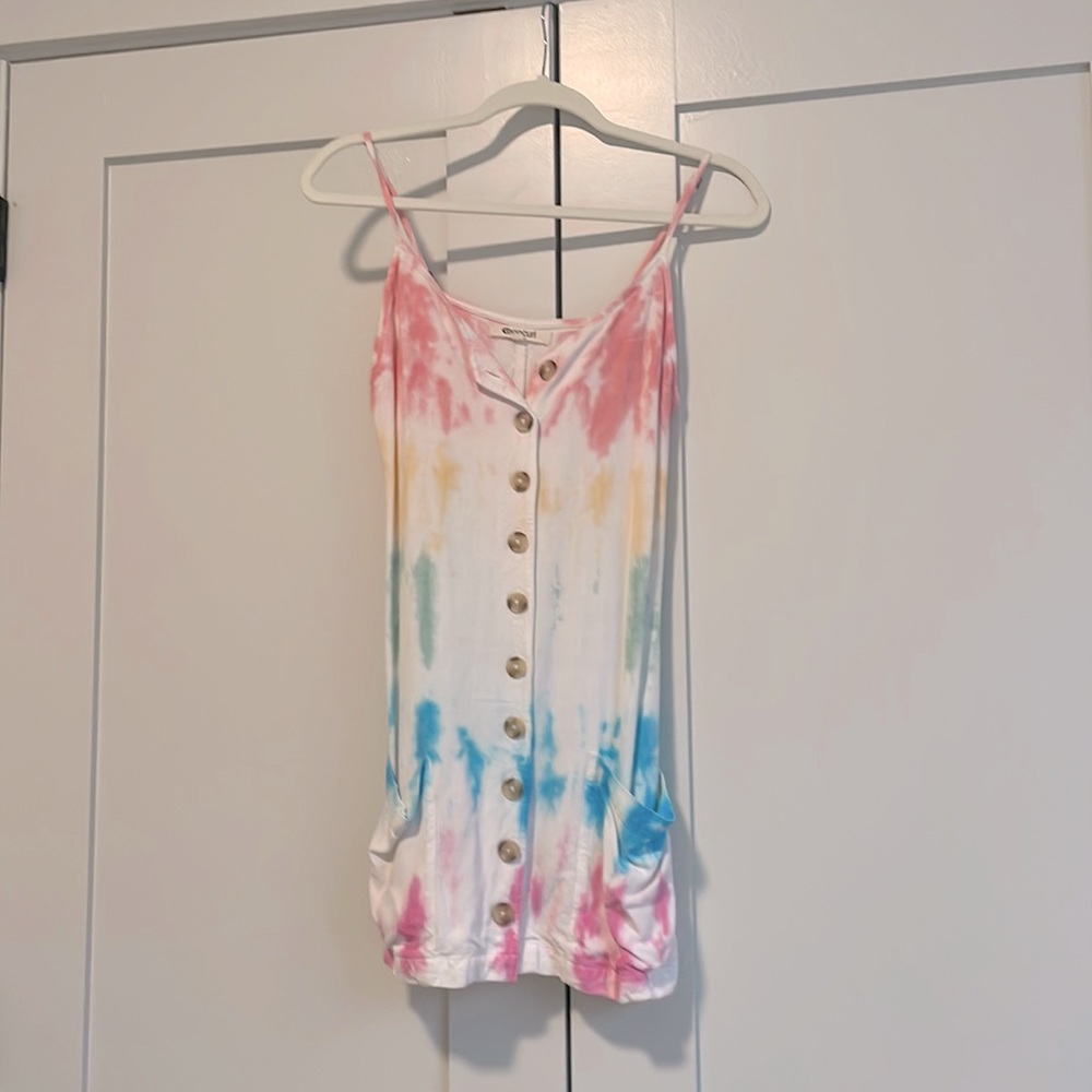 Rip curl tie dye button down dress